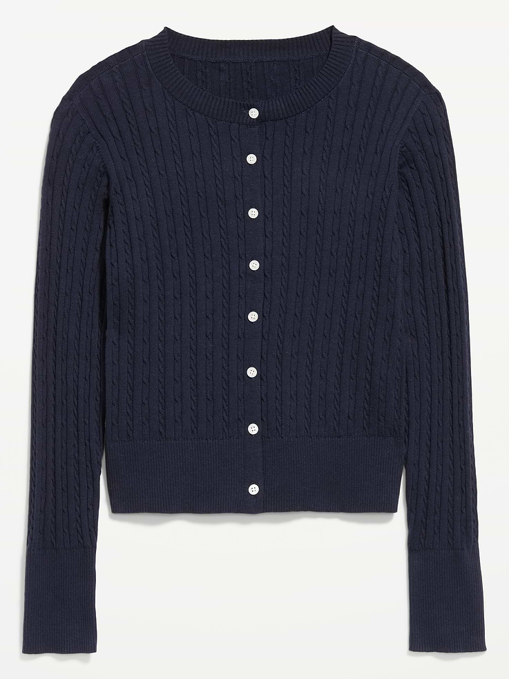 Image number 4 showing, SoSoft Cotton Crew-Neck Cardigan Sweater