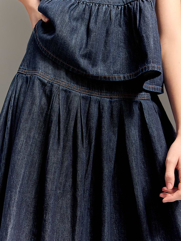 Old Navy x Christopher John Rogers Drop-Waist Jean Midi Skirt
