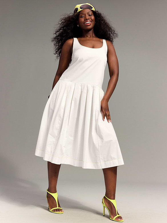 Old Navy x Christopher John Rogers Poplin Drop-Waist Dress