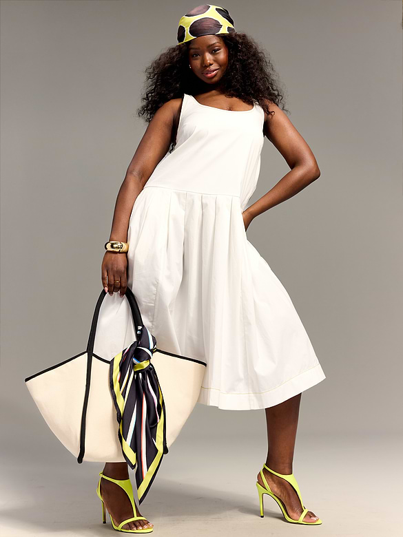 Old Navy x Christopher John Rogers Poplin Drop-Waist Dress