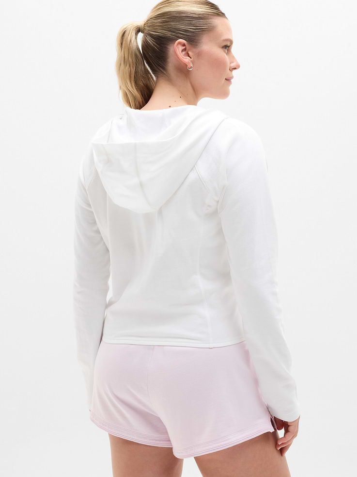 Image number 6 showing, Airy Cotton Terry Wrap Hoodie