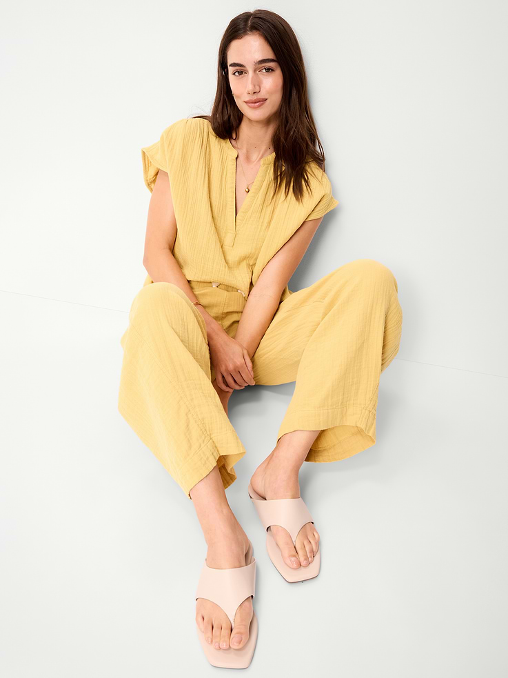 Image number 2 showing, Faux-Leather Wide Thong Sandal for Women