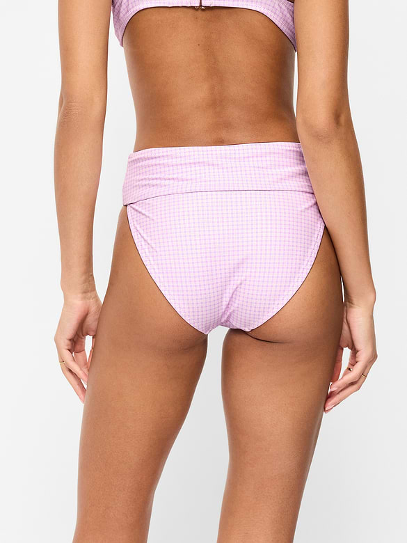 High-Waisted Cinched Bikini Swim Bottoms