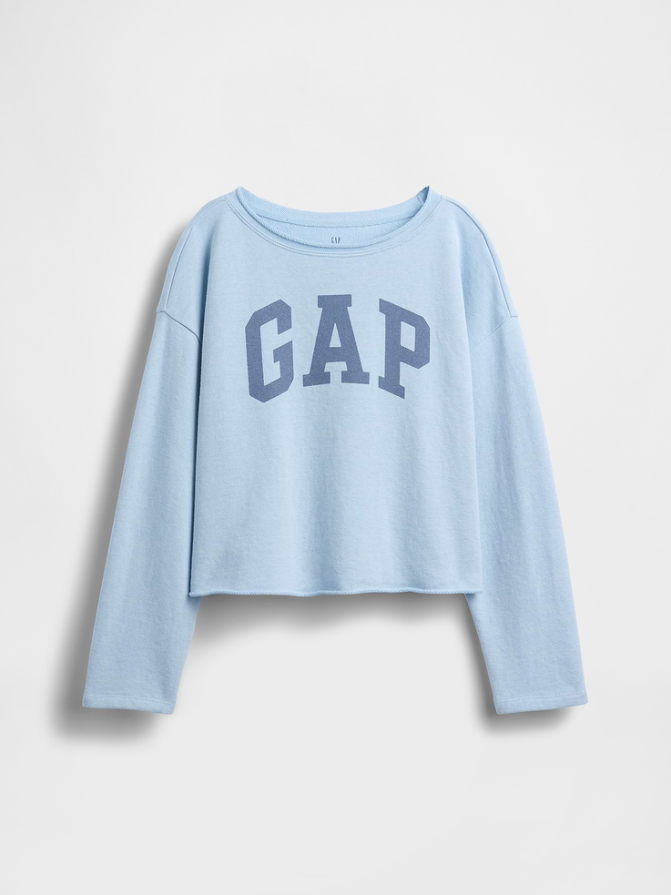 Image number 2 showing, Kids VintageSoft Terry Wide-Neck Logo Sweatshirt