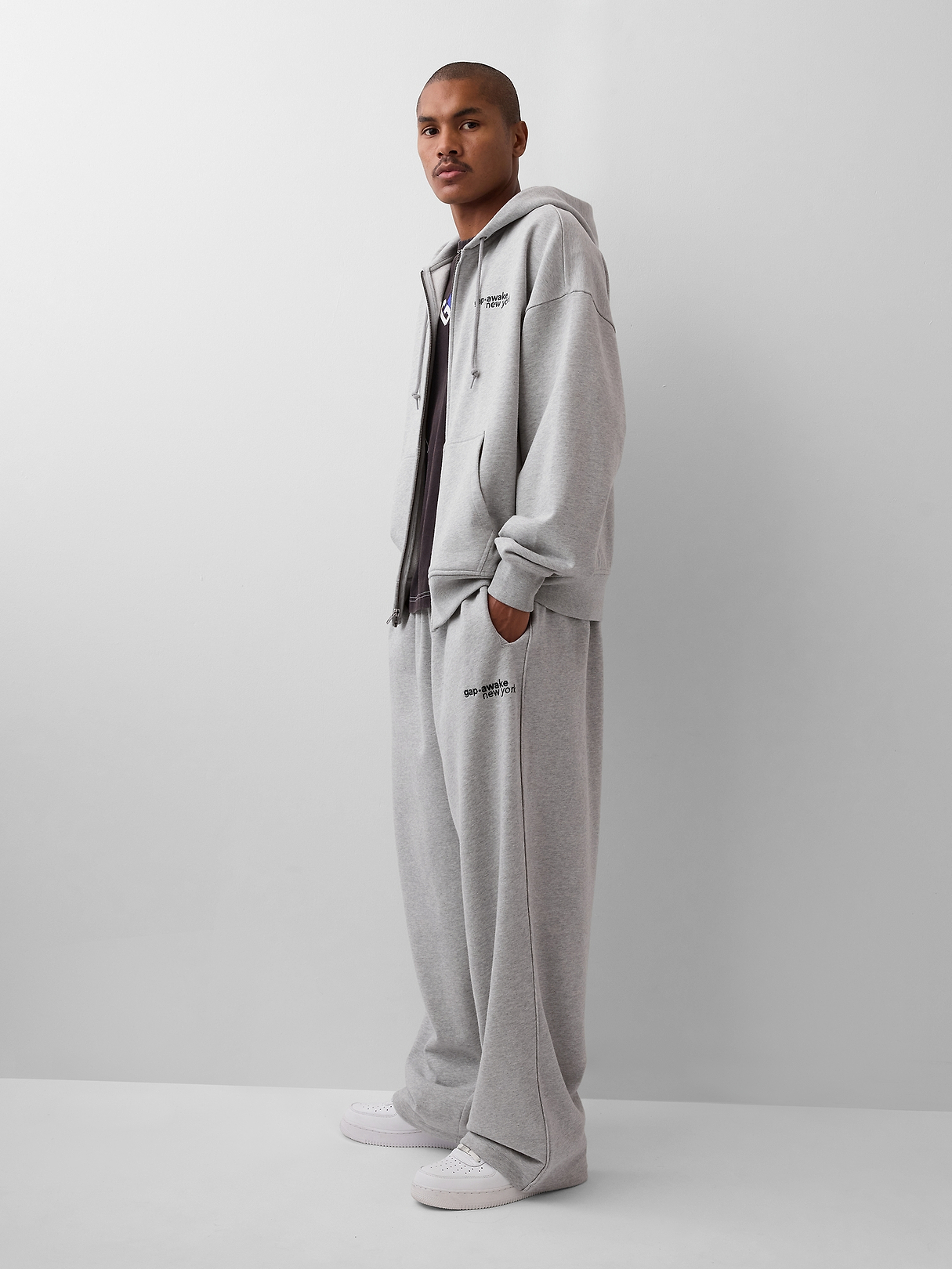 Gap × Awake NY Heavyweight Oversized Logo Zip Hoodie | Gap