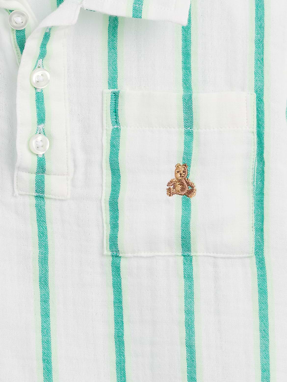 Baby & Toddler Cotton Gauze Print Polo Shirt