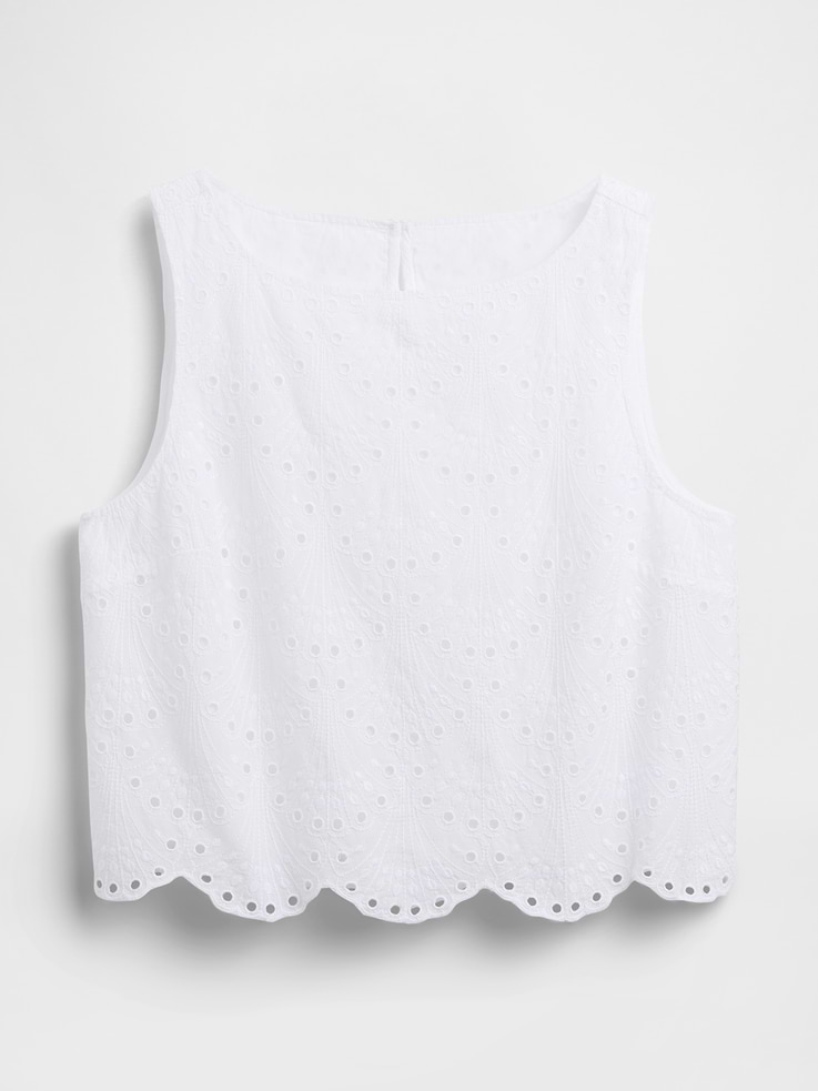 Image number 5 showing, Eyelet Crop Shell Tank Top