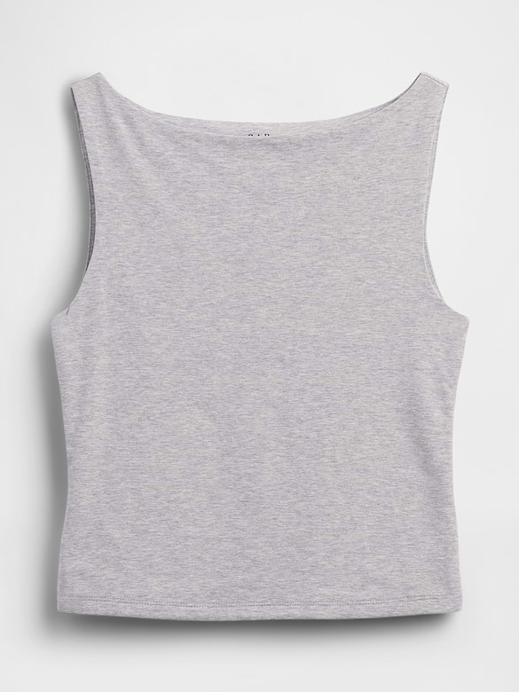 CloseKnit Jersey Boatneck Crop Tank Top