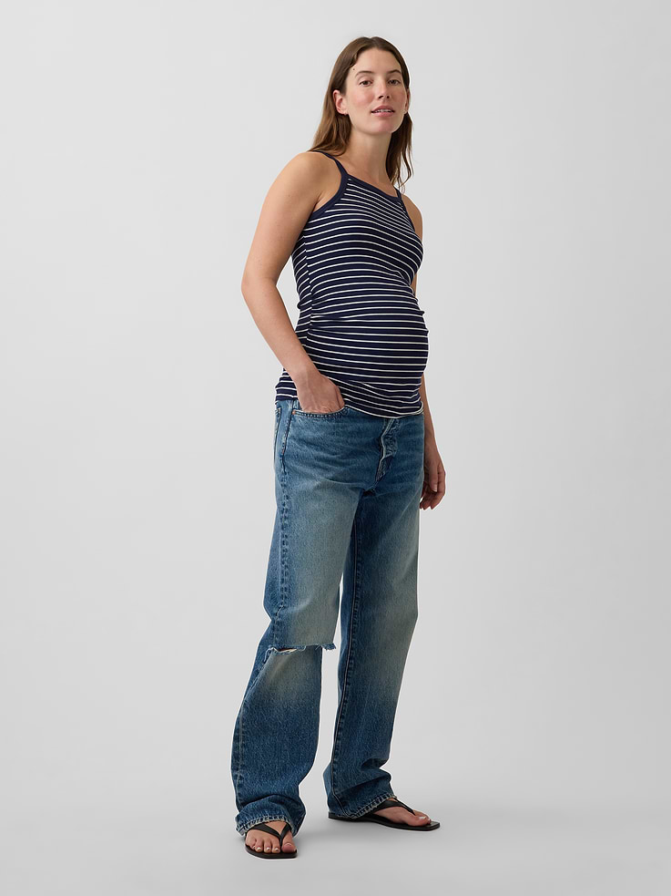 Image number 3 showing, Maternity Modern Apron-Neck Tank Top