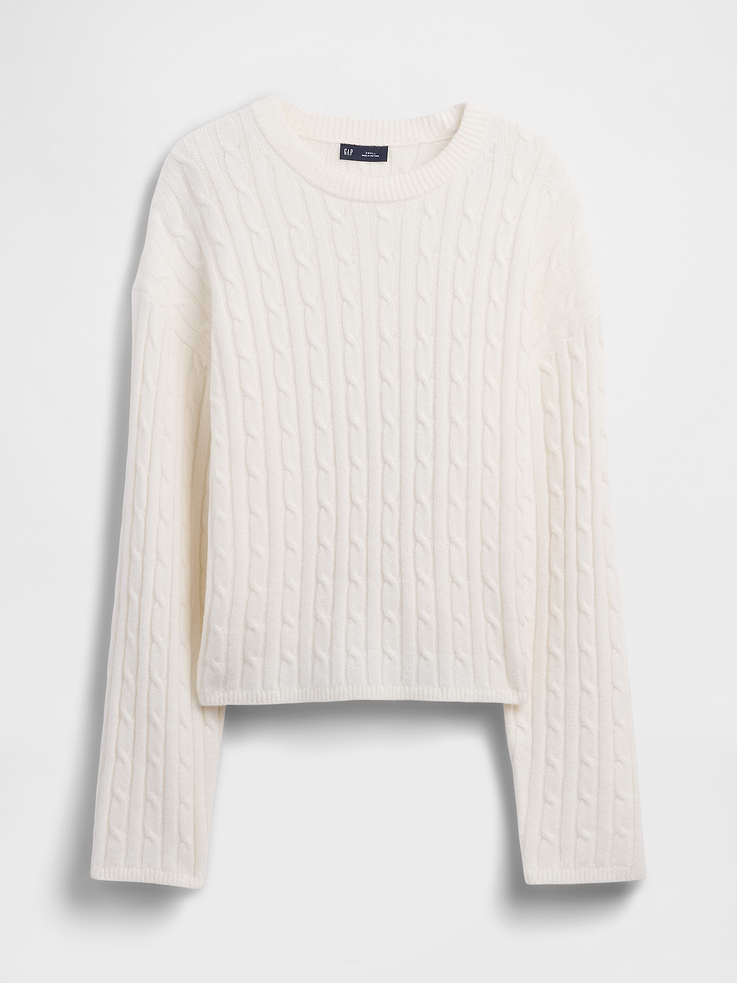 Image number 6 showing, CashSoft Oversized Cable-Knit Sweater