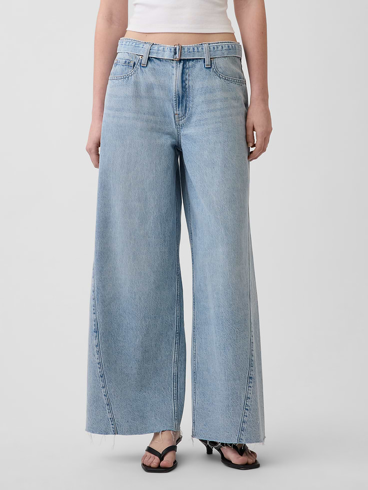 Image number 2 showing, Mid Rise Belted Baggy Jeans