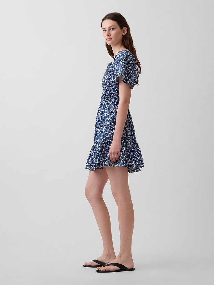 Image number 3 showing, Poplin Flutter-Sleeve Mini Dress
