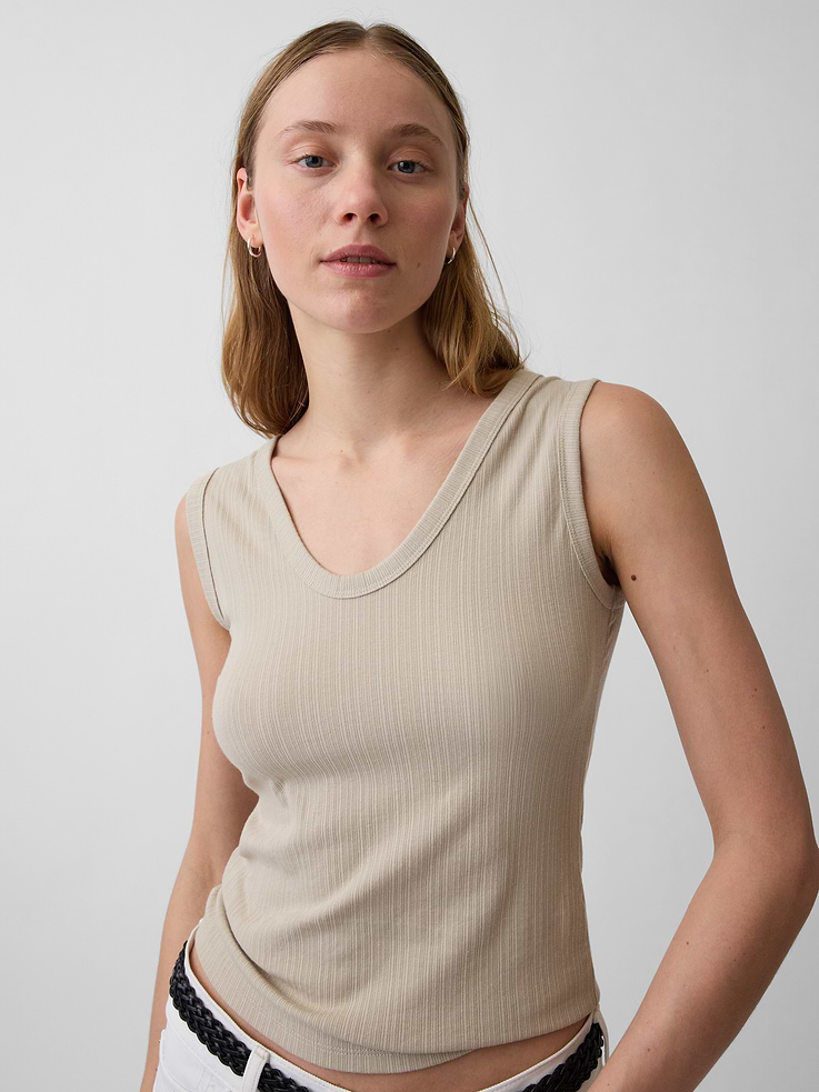 Image number 4 showing, Variegated Rib Tank Top