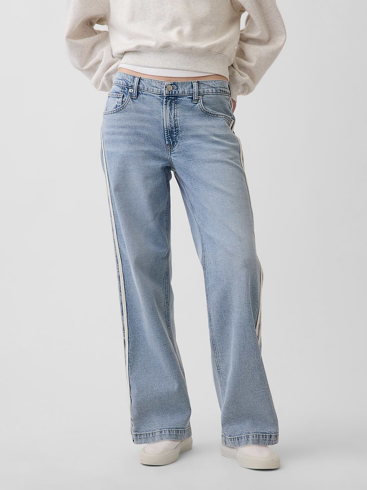 Image number 2 showing, Low Rise '90s Loose Side Stripe Jeans