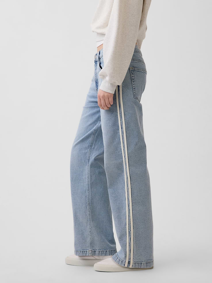 Image number 3 showing, Low Rise '90s Loose Side Stripe Jeans