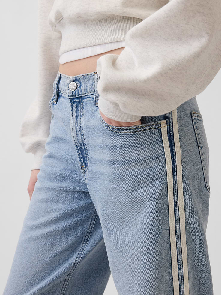 Image number 6 showing, Low Rise '90s Loose Side Stripe Jeans
