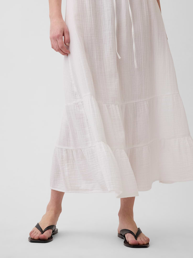 Image number 4 showing, Cotton Gauze Tiered Easy Maxi Skirt