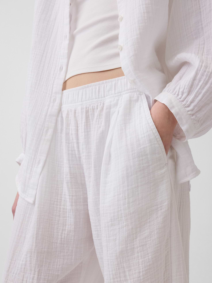 Image number 7 showing, Cotton Gauze Easy Barrel Pants