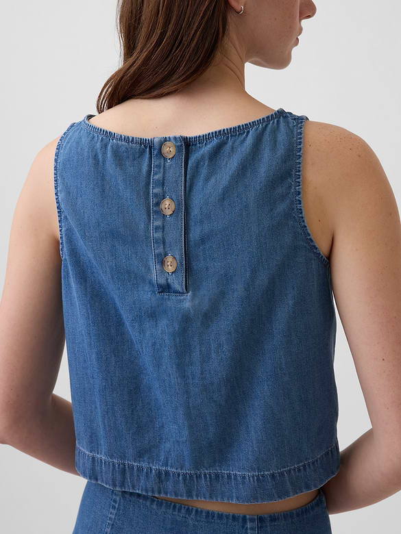 Denim Crop Shell Tank Top