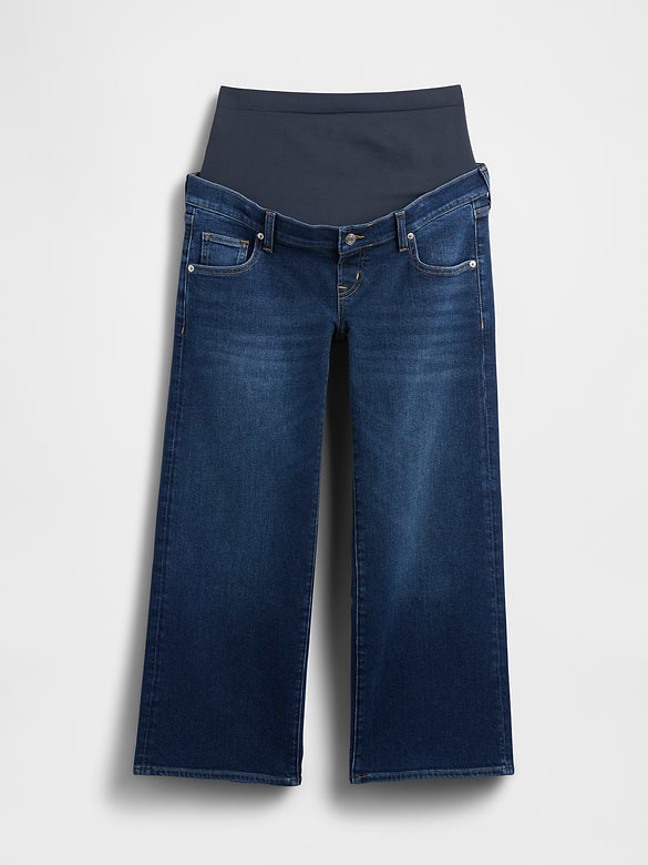 Maternity Full-Panel Stride Wide-Leg Ankle Jeans