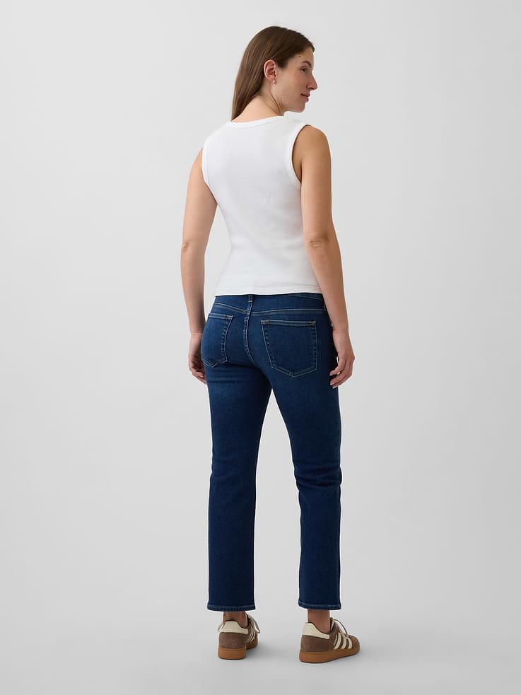 Image number 2 showing, Maternity Full-Panel '90s Slim Straight Crop Jeans