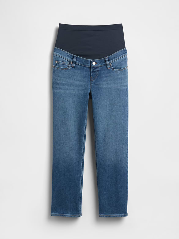Maternity Full-Panel '90s Slim Straight Crop Jeans