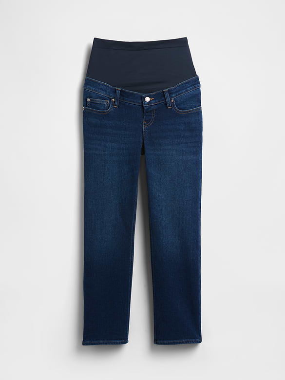 Maternity Full-Panel '90s Slim Straight Crop Jeans
