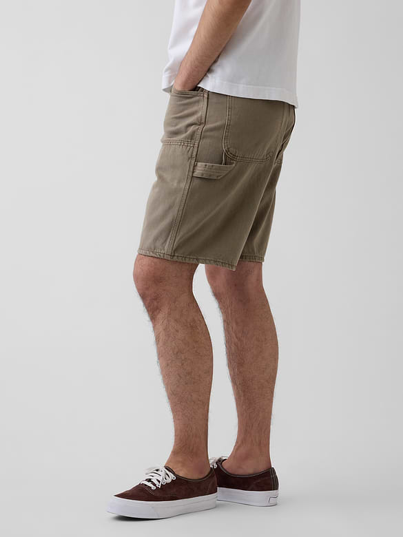 9" Loose Denim Carpenter Shorts