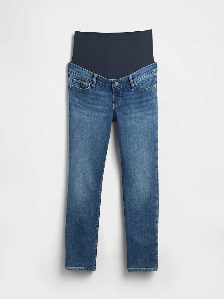 Image number 2 showing, Maternity Full-Panel Slim Ankle Jeans