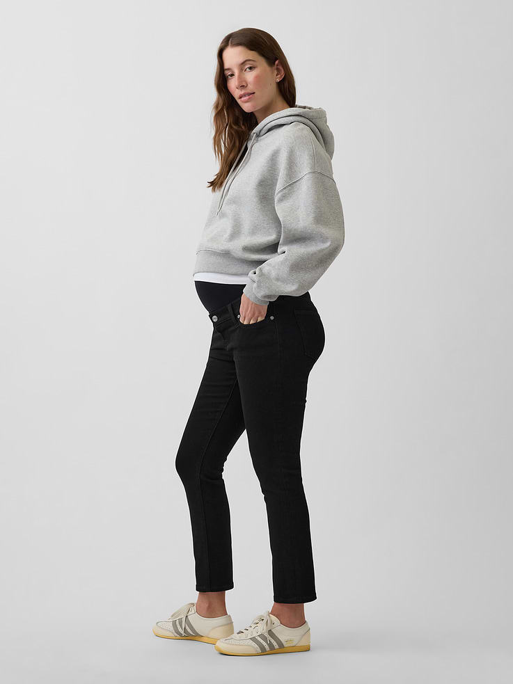 Image number 3 showing, Maternity Full-Panel Slim Ankle Jeans