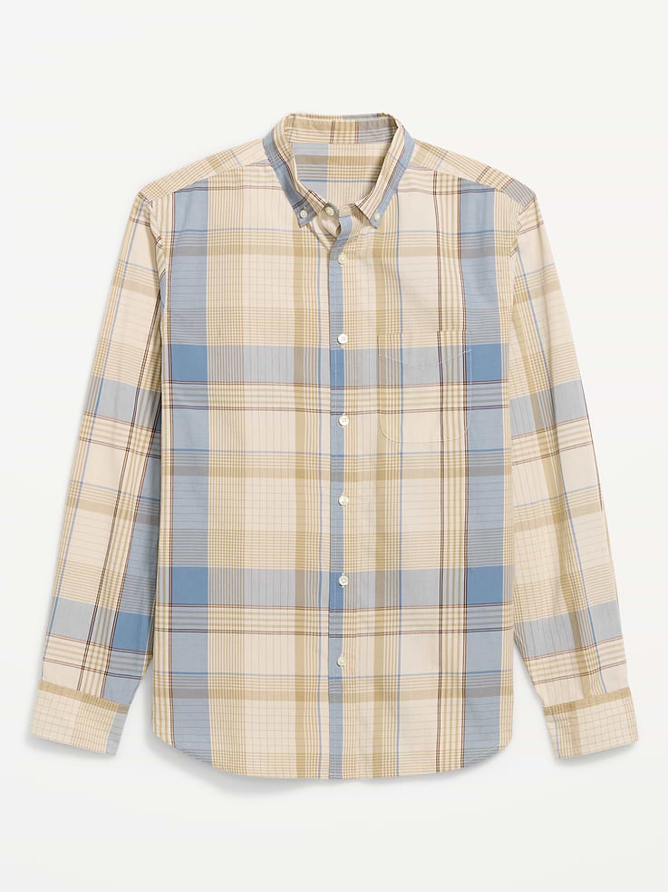 L'image numéro 4 présente Chemise passe-partout coupe classique en popeline à carreaux