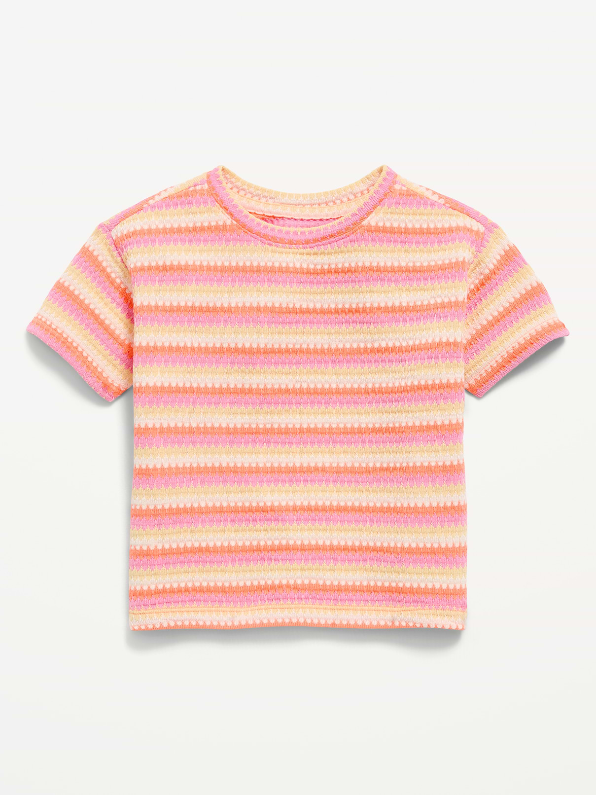Image number 1 showing, Short-Sleeve Striped Knit Top for Toddler Girls