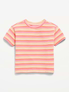Image number 1 showing, Short-Sleeve Striped Knit Top for Toddler Girls