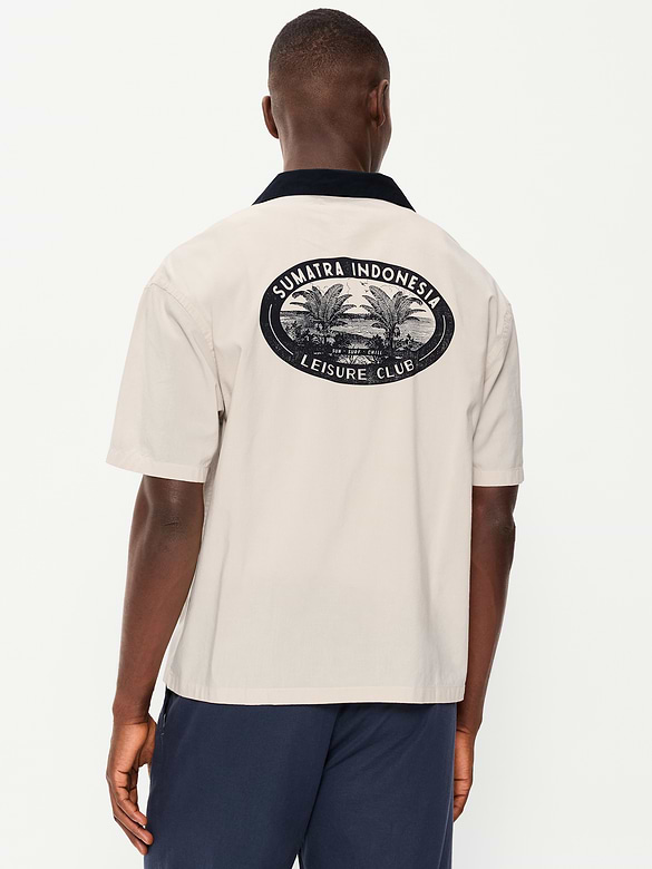 Chemise épaisse à manches courtes et à motif
