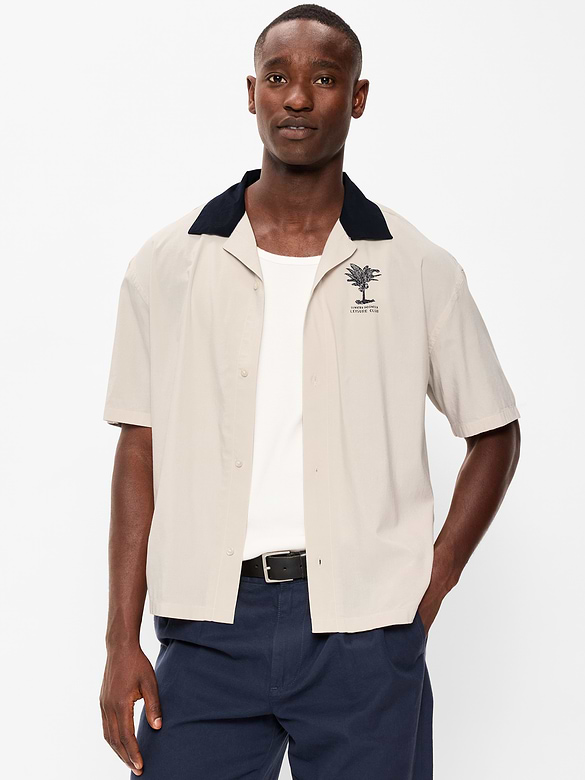 Chemise épaisse à manches courtes et à motif