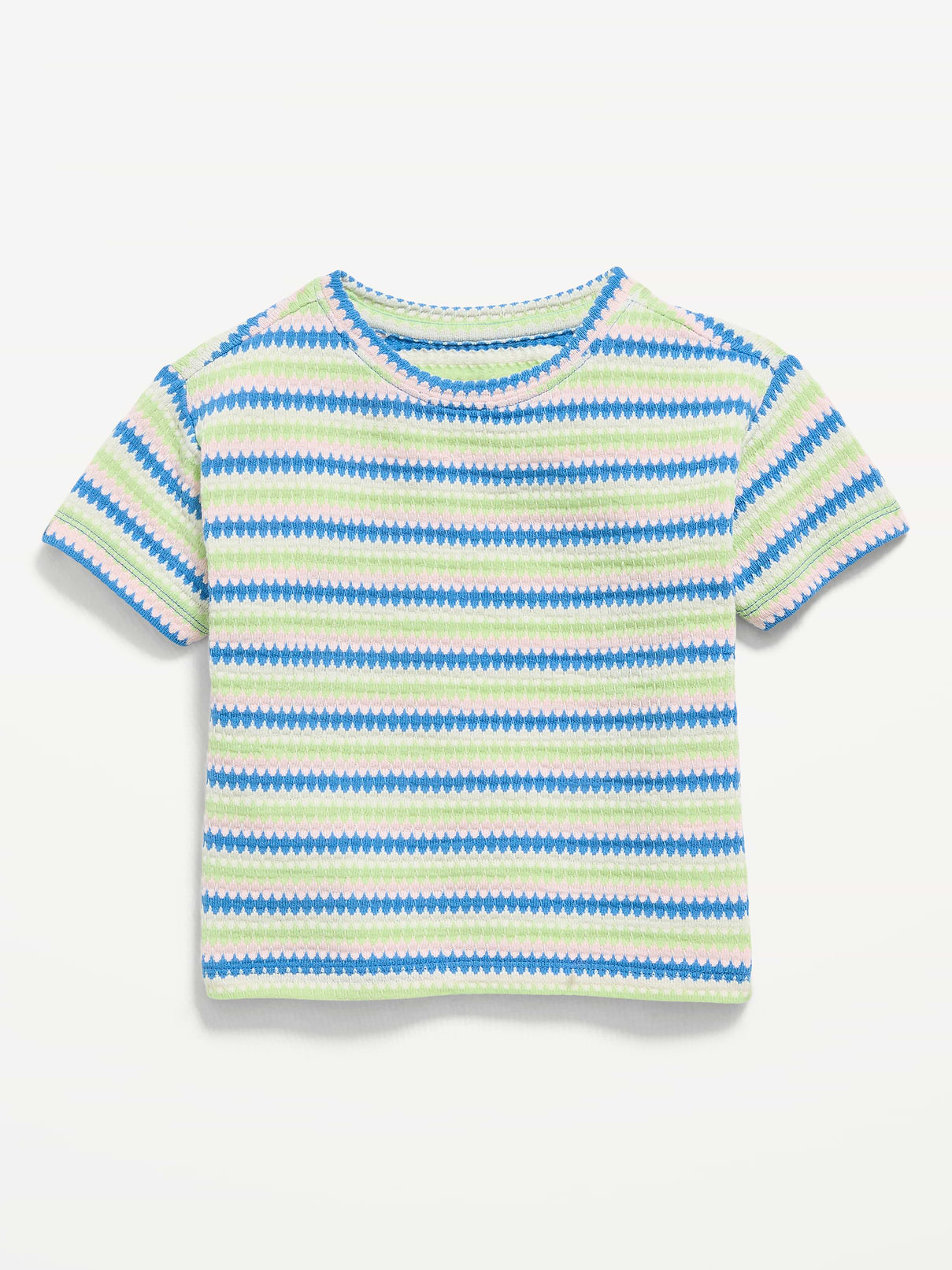 Image number 1 showing, Short-Sleeve Striped Knit Top for Toddler Girls