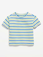 Image number 1 showing, Short-Sleeve Striped Knit Top for Toddler Girls