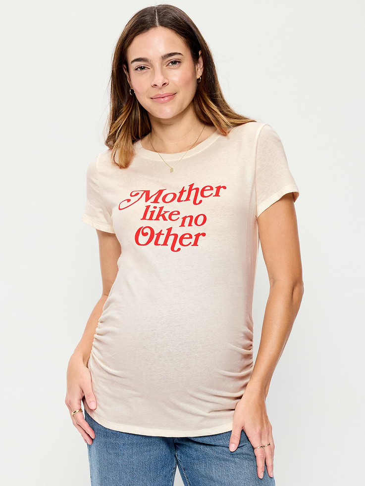 L'image numéro 1 présente T-shirt passe-partout ras du cou à imprimé de maternité