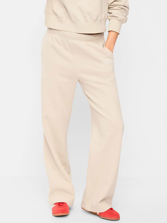 High-Waisted Fleece Wide-Leg Sweatpants