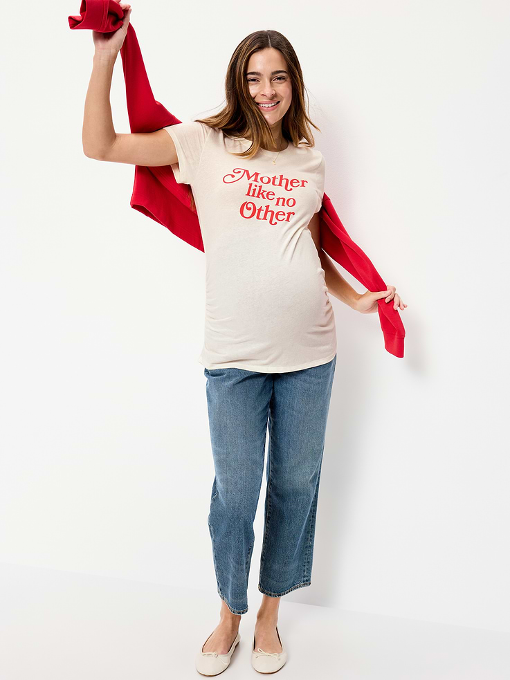 L'image numéro 3 présente T-shirt passe-partout ras du cou à imprimé de maternité
