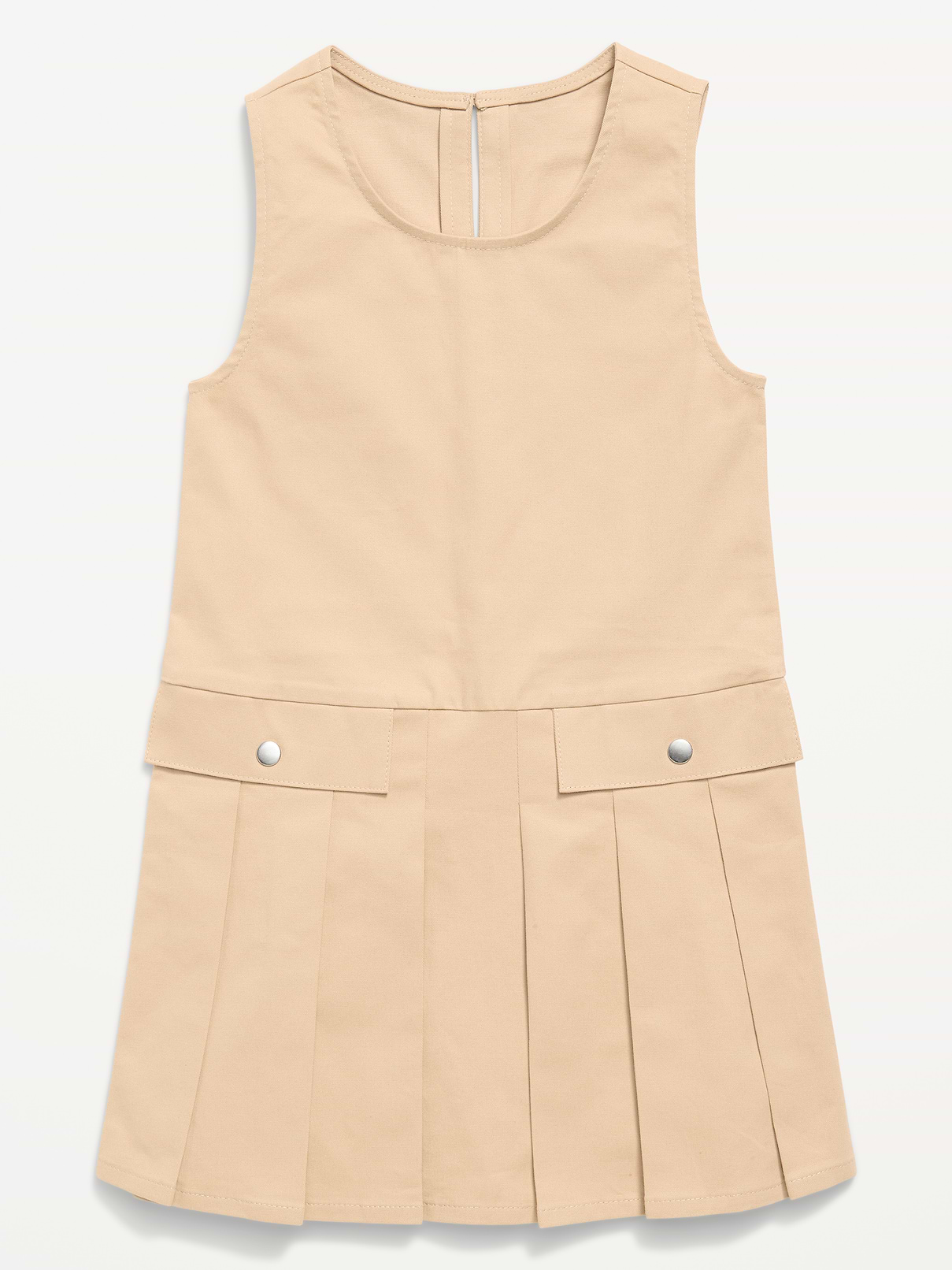 Image number 3 showing, School Uniform Sleeveless Twill Dress for Girls