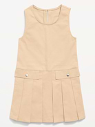 Image number 3 showing, School Uniform Sleeveless Twill Dress for Girls