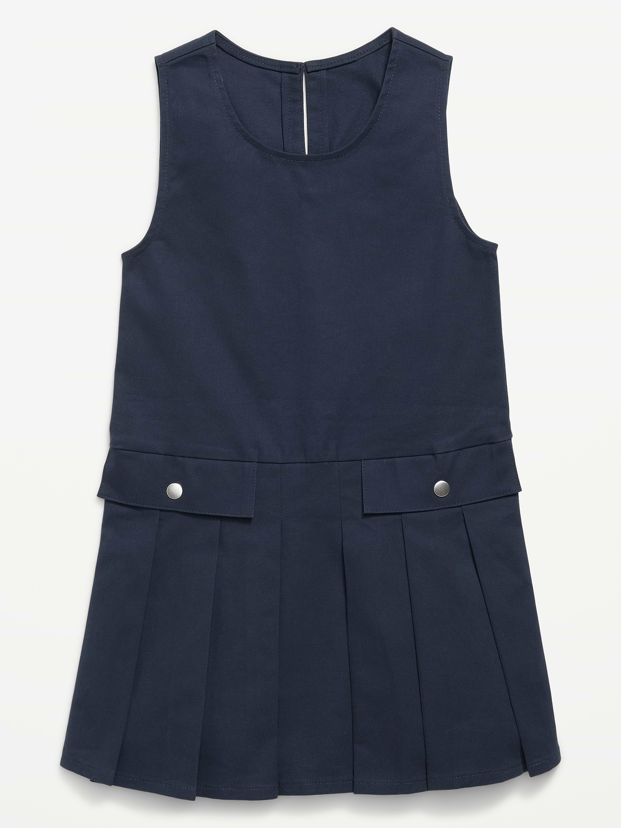 Image number 3 showing, School Uniform Sleeveless Twill Dress for Girls