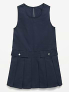 Image number 3 showing, School Uniform Sleeveless Twill Dress for Girls