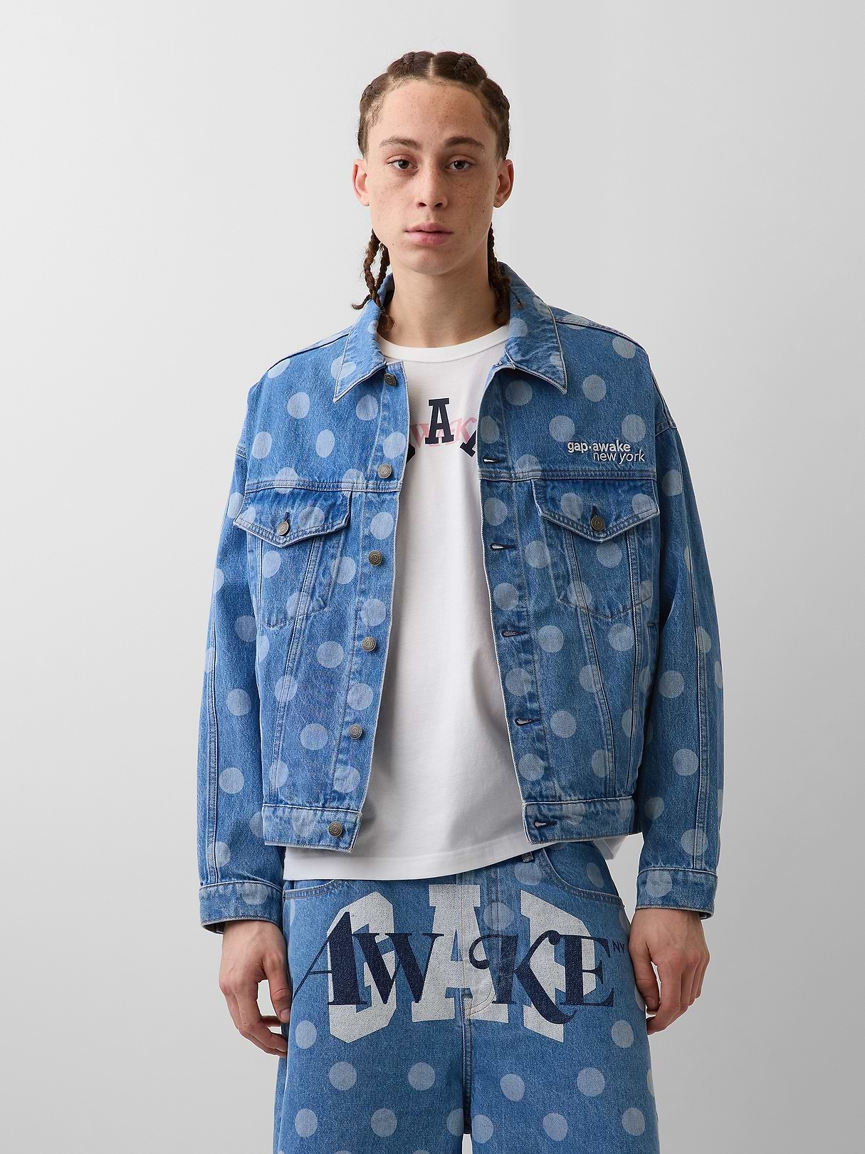 Gap × Awake NY Oversized Dotted Icon Denim Jacket | Gap