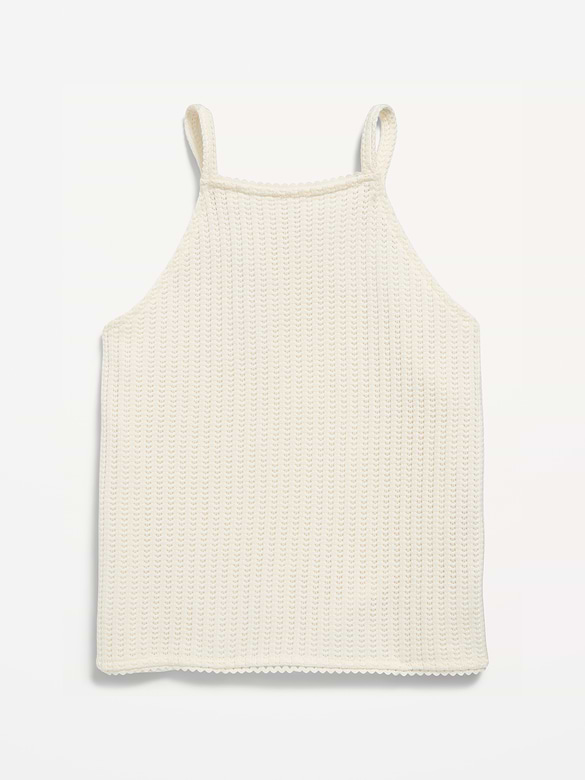 Haut en tricot de jacquard sans manches pour fille