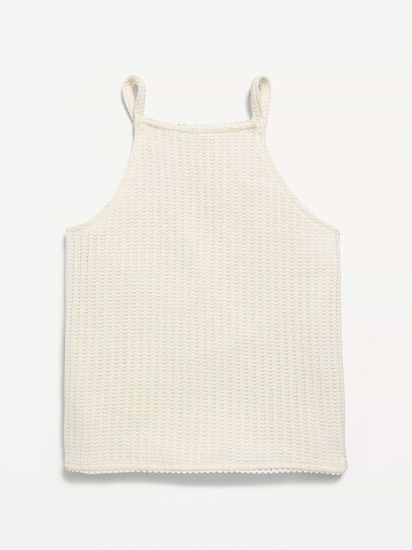 Haut en tricot de jacquard sans manches pour fille