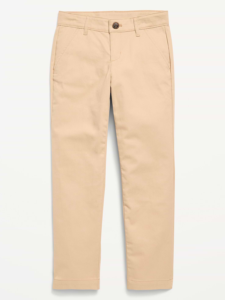 Image 1 of 3, snap button closure (sizes 5-8), regular button closure (sizes 10-20), adjustable waistband, zip fly, slant front pockets, decorative welt pockets in back, Product #898190