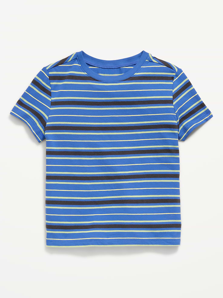 Image 1 of 1, crew neck, short sleeves, all-over stripes, Product #897849