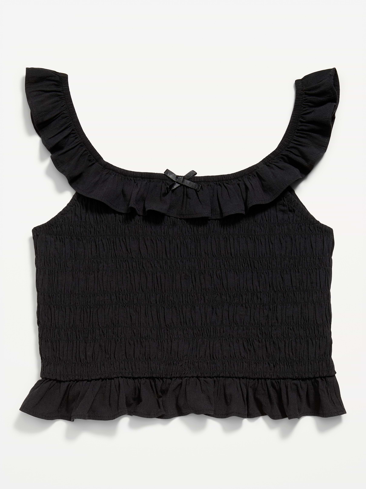 Image number 2 showing, Sleeveless Fitted Ruffled Smocked Top for Girls
